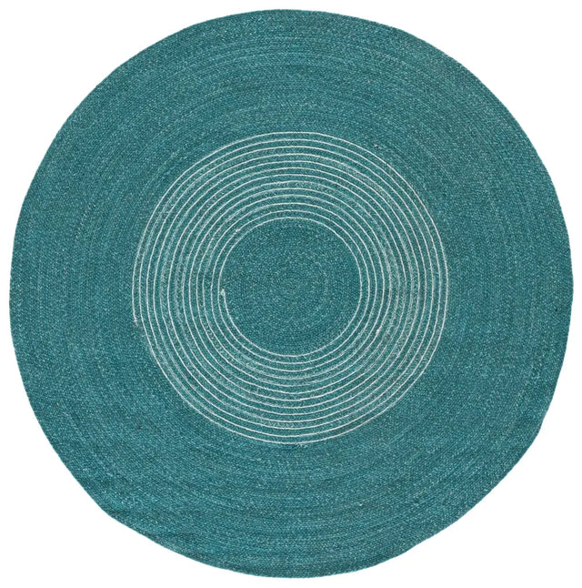Safavieh Braided 5'-0" x 5'-0" Rug in Turquoise / Ivory