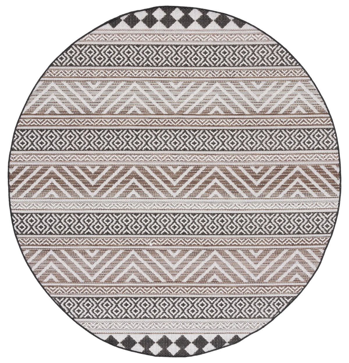 Safavieh Havana 6'-7" x 6'-7" Rug in Light Brown / Black