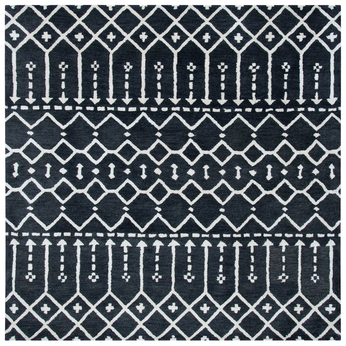 Safavieh Himalaya 6'-0" x 6'-0" Rug in Dark Grey / Ivory