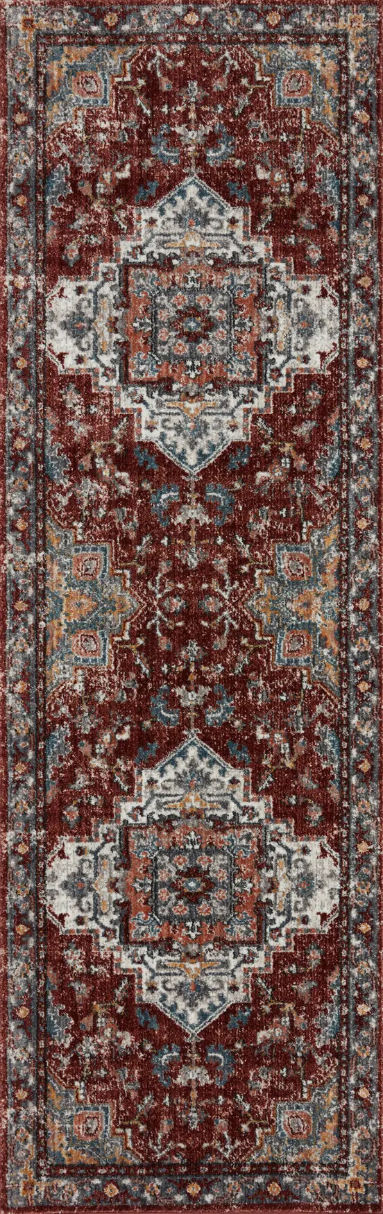 Loloi Samra Sam-10 Brick/Grey Rugs - runner flat