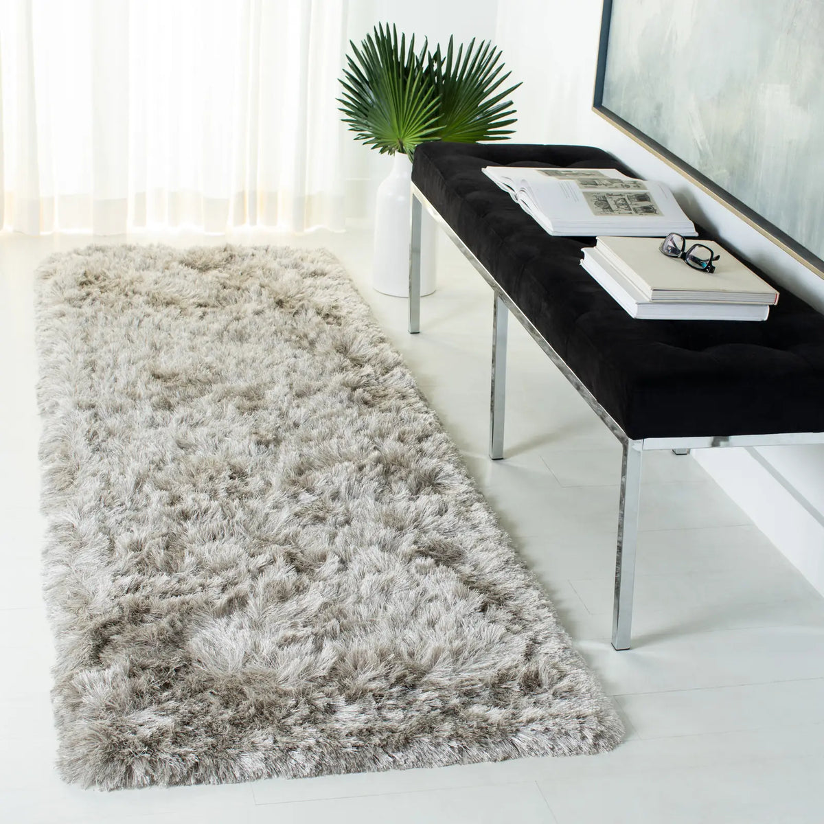 Safavieh Ocean Shag 2'-3" x 10'-0" Rug in Light Grey