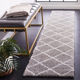 Safavieh Tahoe Shag 2'-0" x 9'-0" Rug in Grey / White