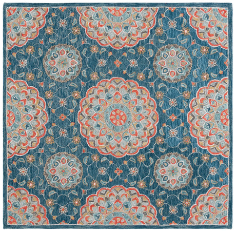 Safavieh Blossom 6'-0" x 6'-0" Rug in Blue / Red