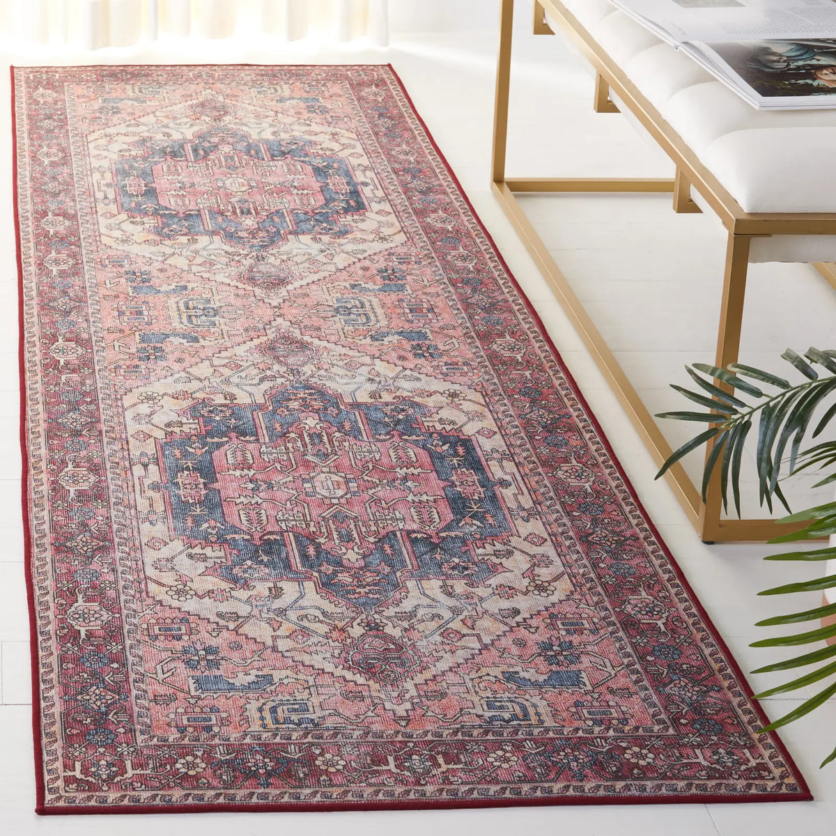 Safavieh Tucson 2'-6" x 8'-0" Rug in Beige / Pink