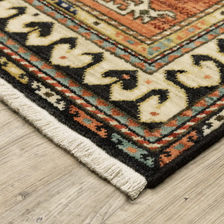 Oriental Weavers Lilihan 051K6 Navy/ Multi Rug - corner detail