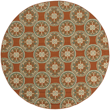Oriental Weavers Sphinx Montego 8323d Red / Ivory Rugs - round
