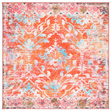 Safavieh Riviera 6'-7" x 6'-7" Rug in Orange / Light Blue