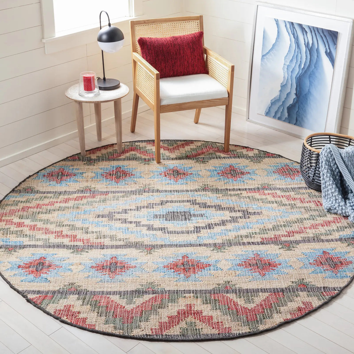 Safavieh Kilim 6'-0" x 9'-0" Rug in Natural / Red