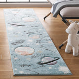 Safavieh Carousel Kids 100 2'-0" x 8'-0" Rug in Teal / Orange