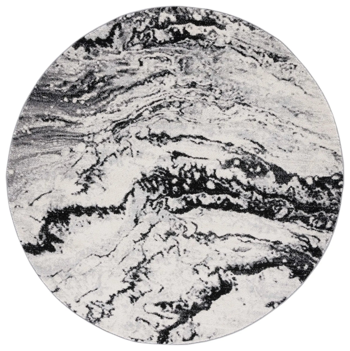 Safavieh Tulum 6'-7" x 6'-7" Rug in Ivory / Black