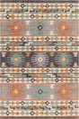 Chandra Ethel ETH-52801 Green / Gray / Black / Rust / Gold rug, flat view