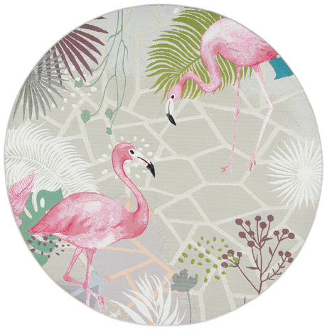 Safavieh Barbados 500 5'-3" x 5'-3" Rug in Grey / Pink