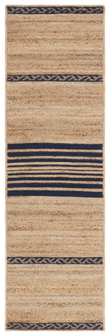 Safavieh Natural Fiber 2'-3" x 8'-0" Rug in Natural / Navy