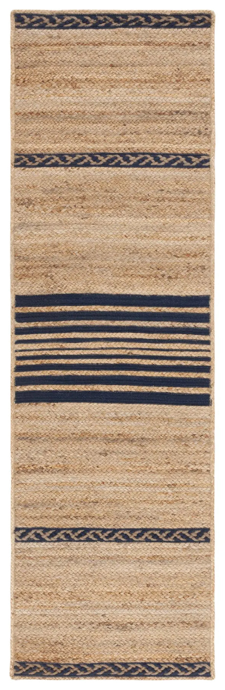 Safavieh Natural Fiber 2'-3" x 8'-0" Rug in Natural / Navy