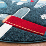 Safavieh Carousel Kids 100 5'-3" x 5'-3" Rug in Navy / Ivory
