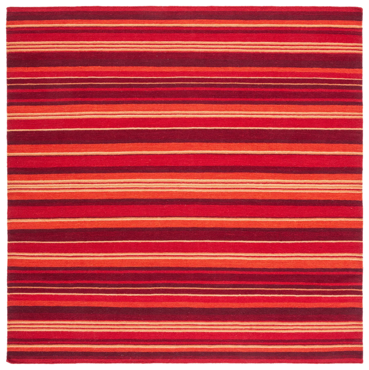 Safavieh Striped Kilim 7'-0" x 7'-0" Rug in Red