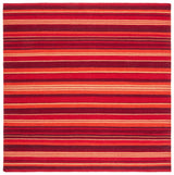 Safavieh Striped Kilim 7'-0" x 7'-0" Rug in Red