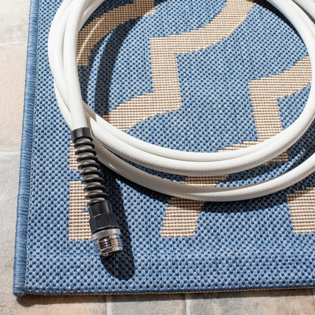 Safavieh Courtyard 6'-7" x 9'-6" Rug in Blue / Beige
