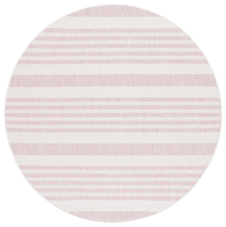 Safavieh Courtyard 6'-7" x 6'-7" Rug in Ivory / Soft Pink