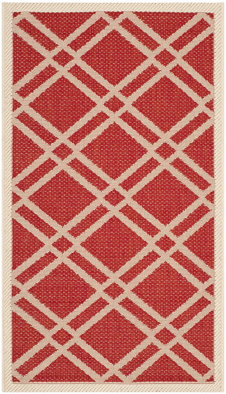 Safavieh Courtyard 2'-0" x 3'-7" Rug in Red / Bone