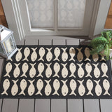 Safavieh Courtyard 2'-0" x 3'-7" Rug in Black / Beige