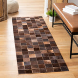 Safavieh Studio Leather 2'-3" x 7'-0" Rug in Brown / Beige