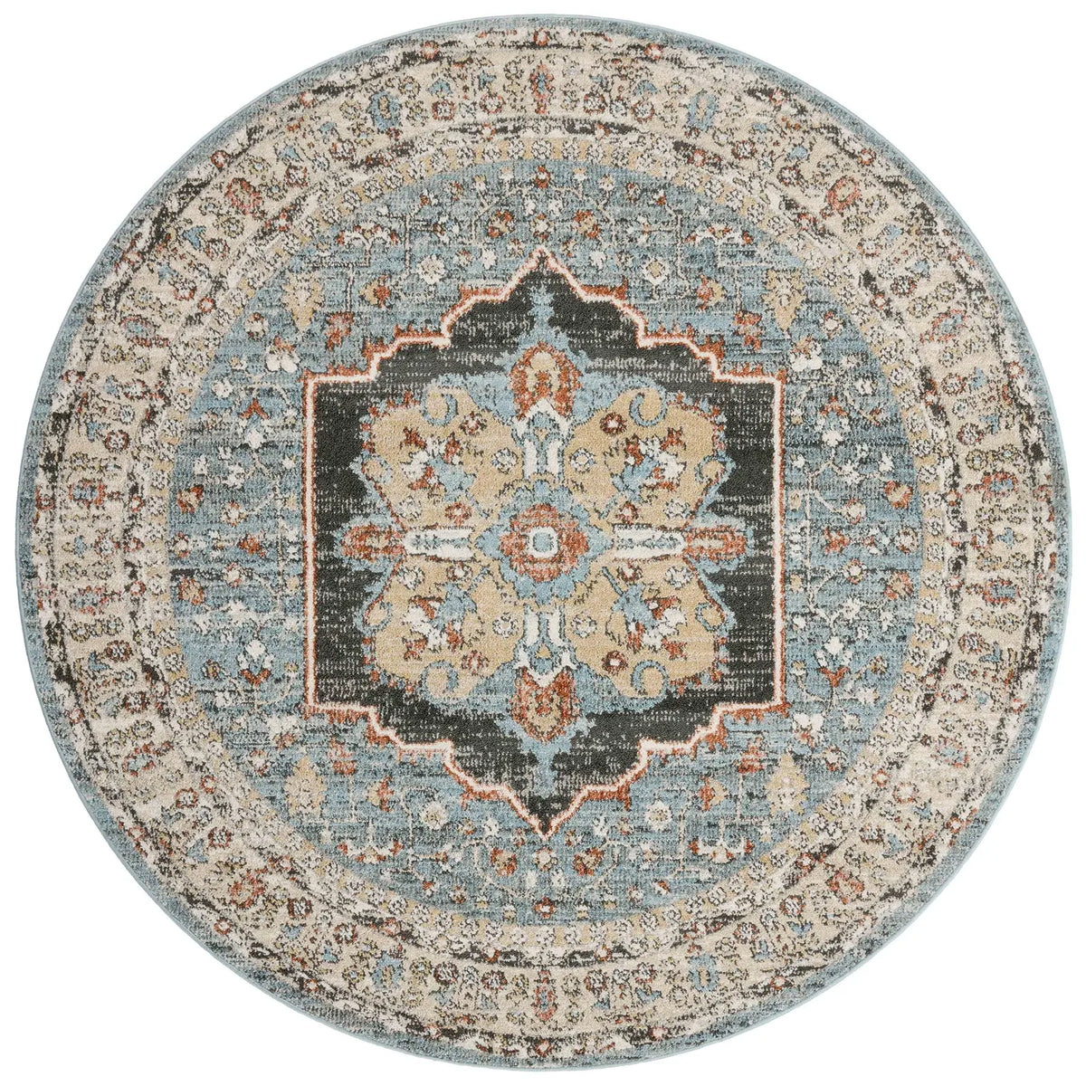 Loloi Odette Odt-06 Sky/Multi Rug - round flat