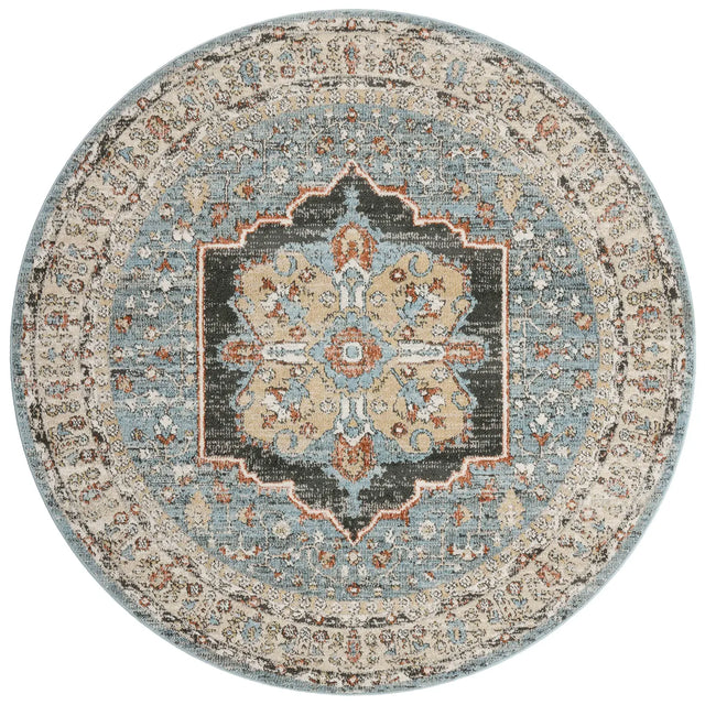 Loloi Odette Odt-06 Sky/Multi Rug - round flat