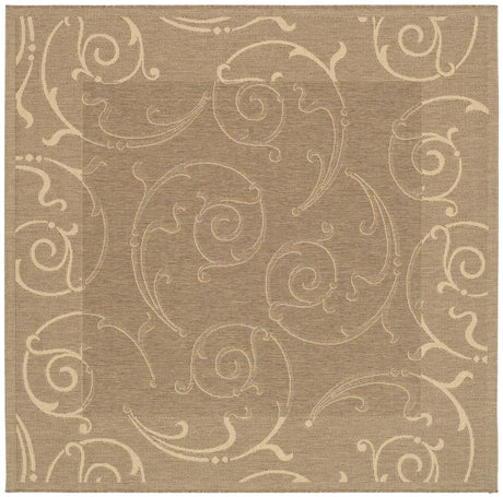 Safavieh Courtyard 6'-7" x 6'-7" Rug in Brown / Natural