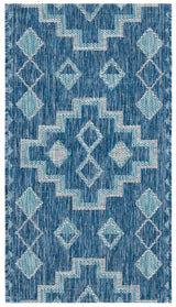 Safavieh Courtyard 2'-0" x 3'-7" Rug in Navy / Aqua