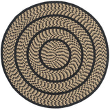 Safavieh Braided 3'-0" x 3'-0" Rug in Beige / Black