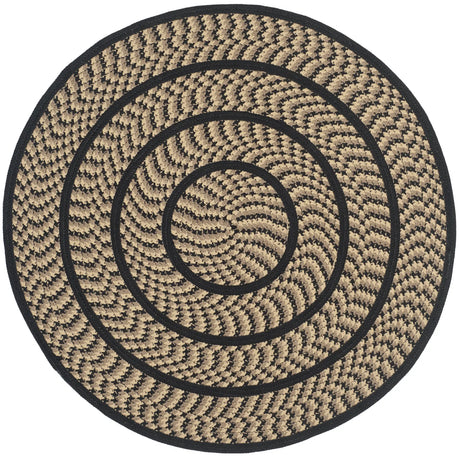 Safavieh Braided 3'-0" x 3'-0" Rug in Beige / Black