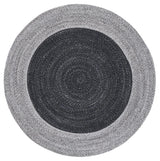 Safavieh Braided 5'-0" x 5'-0" Rug in Black / Dark Grey