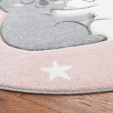 Safavieh Carousel Kids 100 5'-3" x 5'-3" Rug in Pink / White