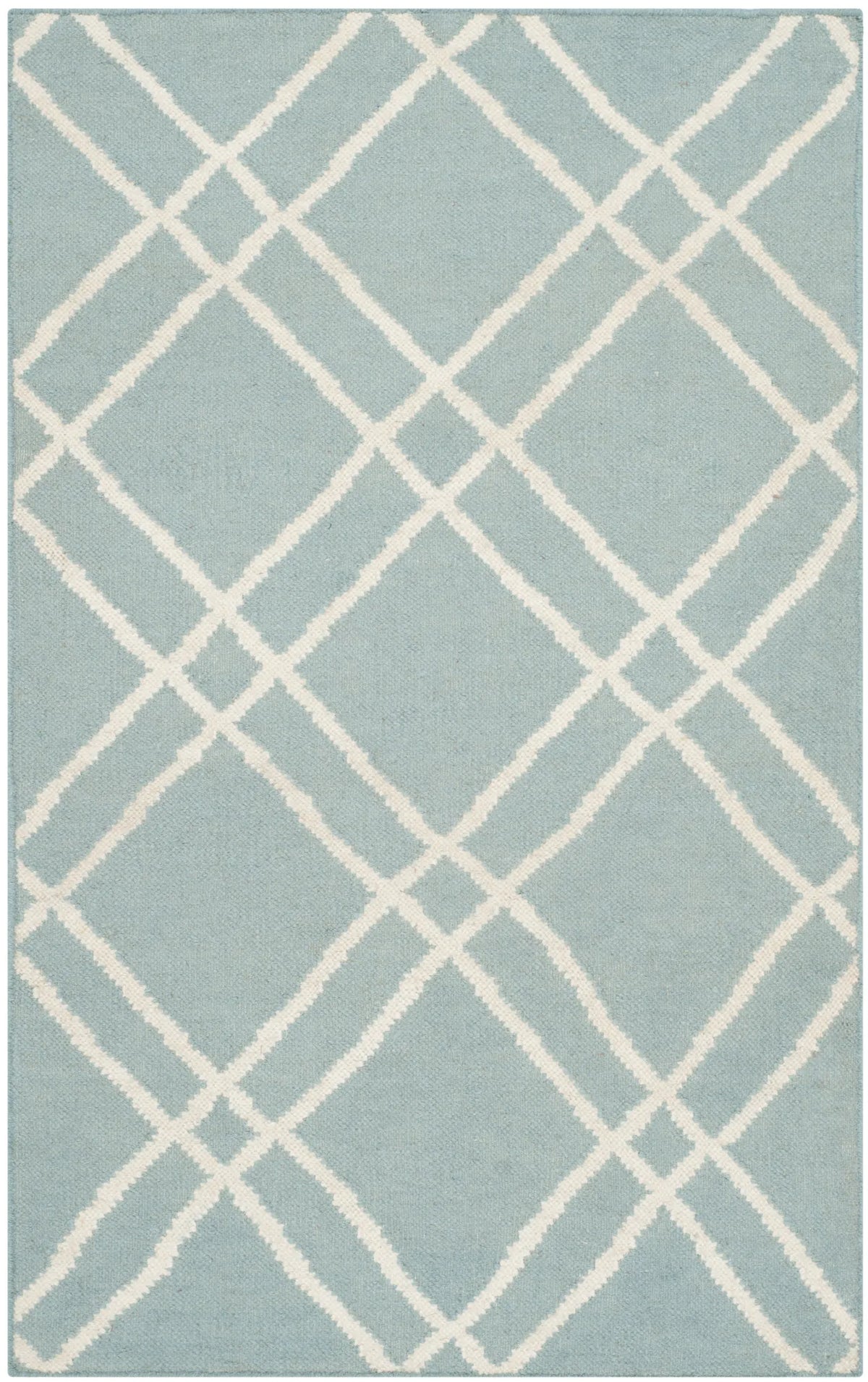 Safavieh Dhurries 2'-6" x 4'-0" Rug in Light Blue / Ivory