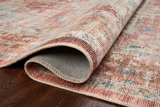 Loloi Heidi Hei-01 Terracotta/Aqua Rugs - pile height