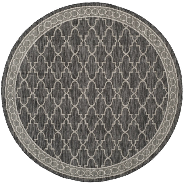 Safavieh Courtyard 6'-7" x 6'-7" Rug in Black / Beige