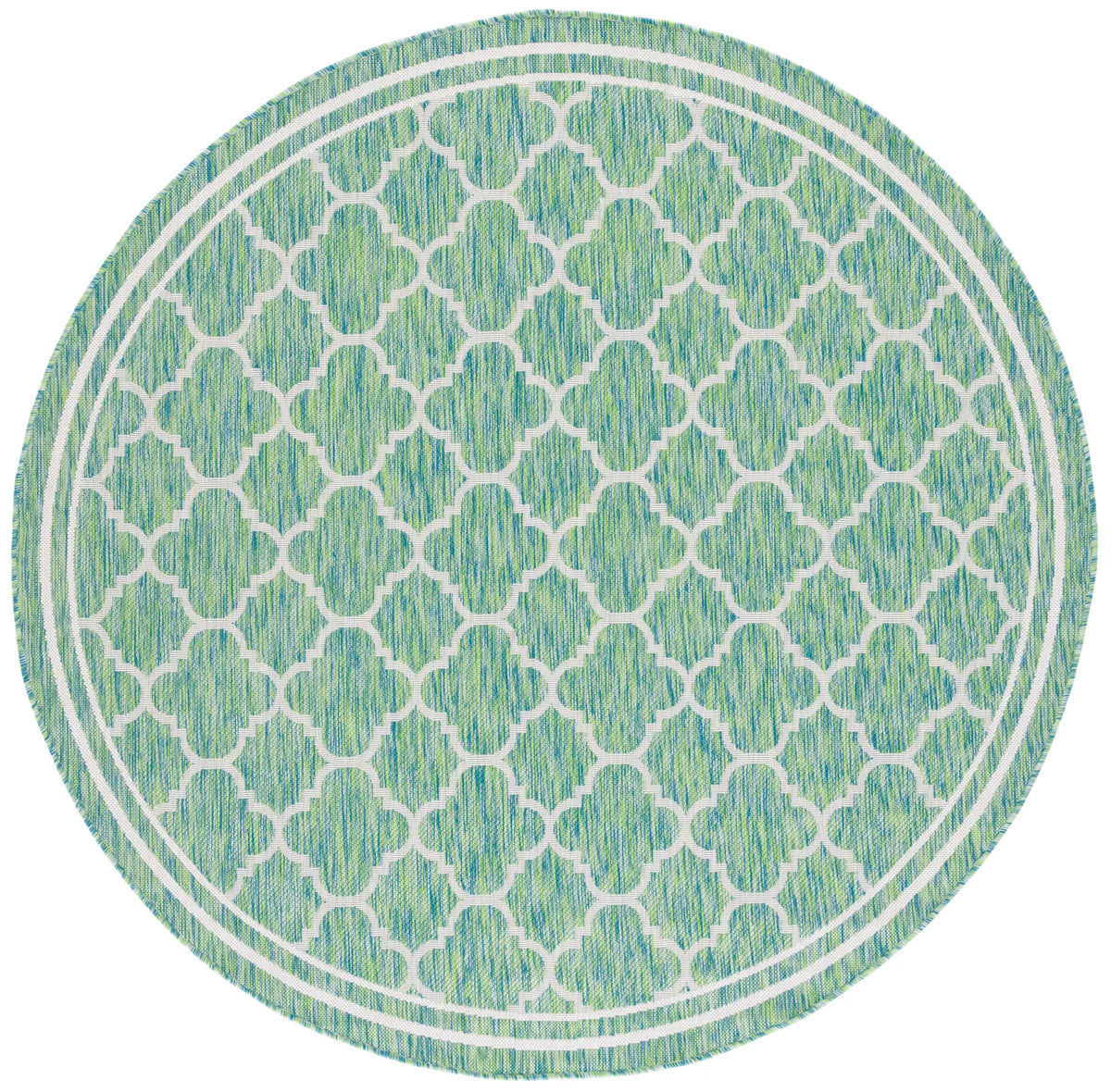 Safavieh Courtyard 6'-7" x 6'-7" Rug in Green / Ivory