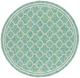 Safavieh Courtyard 6'-7" x 6'-7" Rug in Green / Ivory