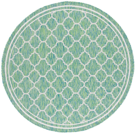 Safavieh Courtyard 6'-7" x 6'-7" Rug in Green / Ivory