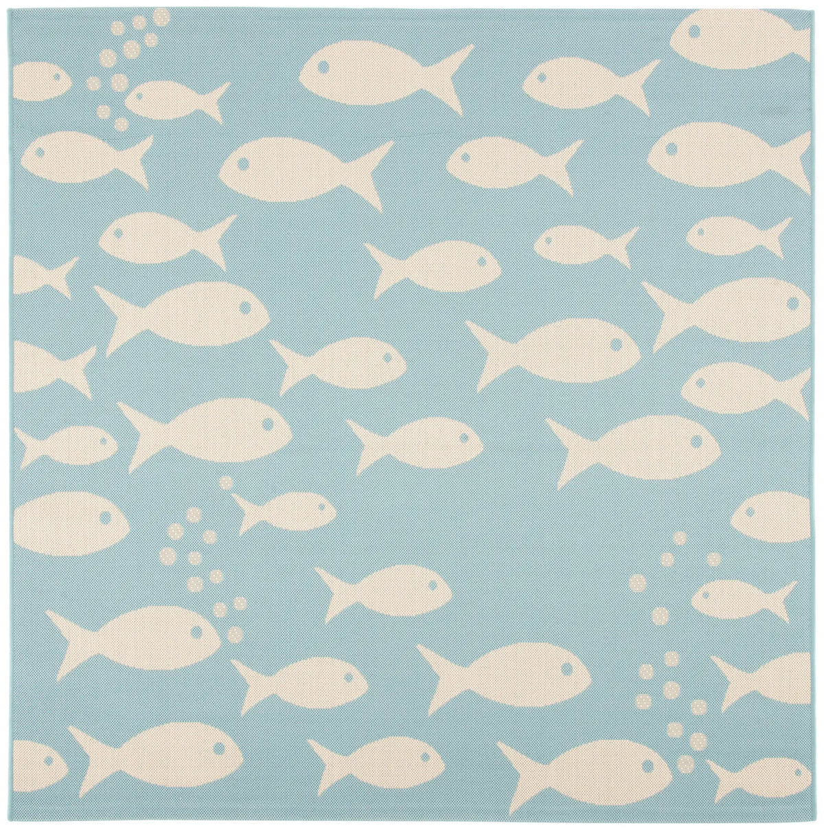 Safavieh Courtyard 6'-7" x 6'-7" Rug in Aqua / Beige