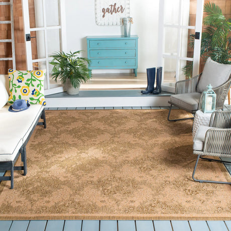 Safavieh Courtyard 8'-0" x 11'-0" Rug in Gold / Natural