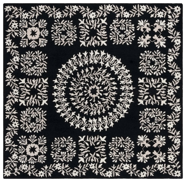 Safavieh Empire 6'-0" x 6'-0" Rug in Black / Ivory