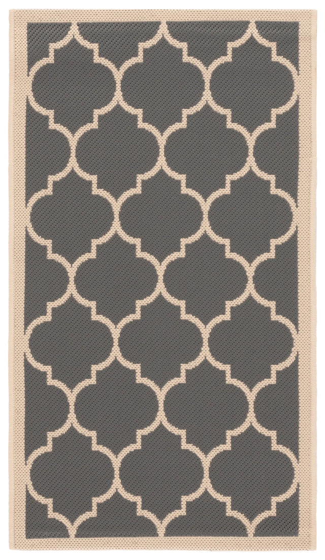 Safavieh Courtyard 2'-0" x 3'-7" Rug in Anthracite / Beige
