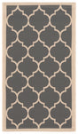 Safavieh Courtyard 2'-0" x 3'-7" Rug in Anthracite / Beige