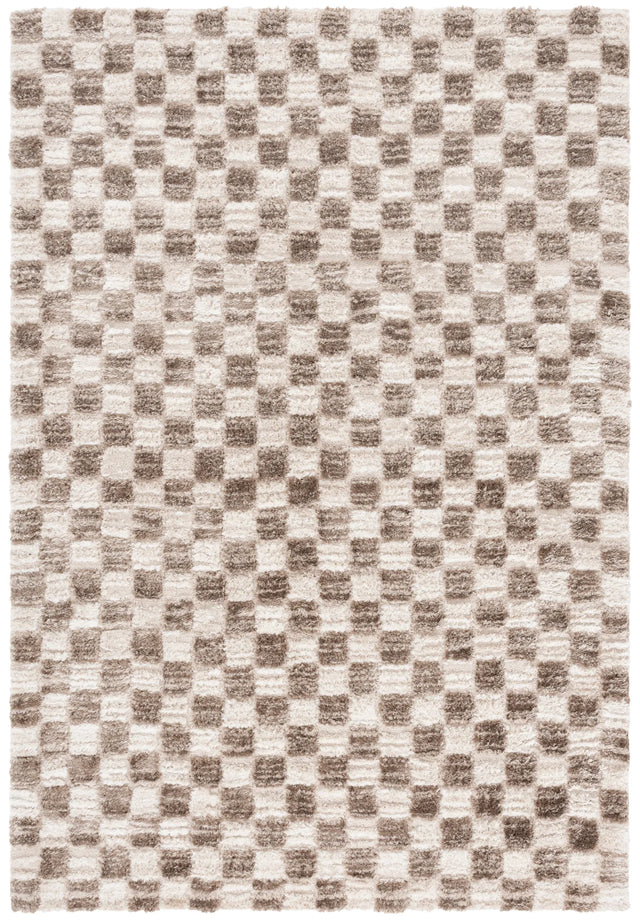 Safavieh Seattle Shag 900 4'-0" x 6'-0" Rug in Ivory / Brown