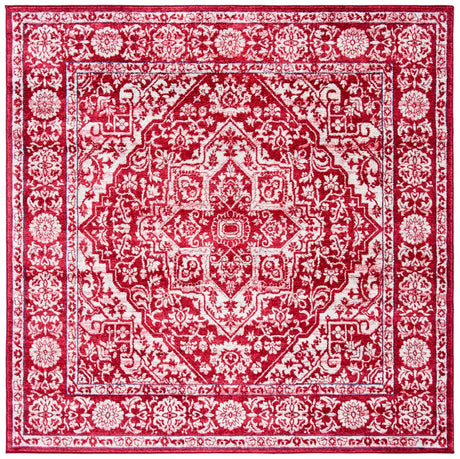 Safavieh Brentwood 6'-7" x 6'-7" Rug in Red / Ivory