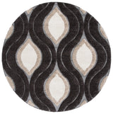 Safavieh Florida Shag 6'-7" x 6'-7" Rug in Dark Brown / Ivory