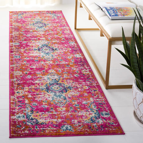 Safavieh Madison 2'-3" x 10'-0" Rug in Fuchsia / Gold