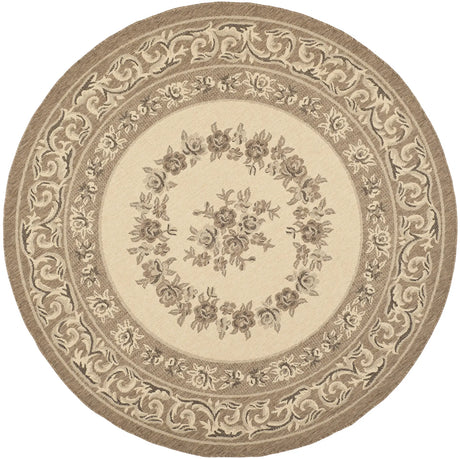 Safavieh Courtyard 6'-7" x 6'-7" Rug in Creme / Brown